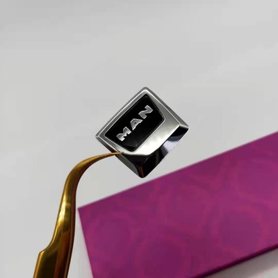 Productie op maat van nickel-elektromodellerende metaal-logo-sticker voor autosleutels